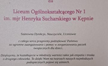 Podziękowania od Miejsko-Gminnego Ośrodka Pomocy w Kępnie